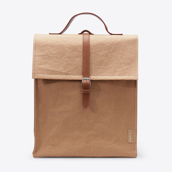 Sac à dos éco en papier kraft lavable personnalisable