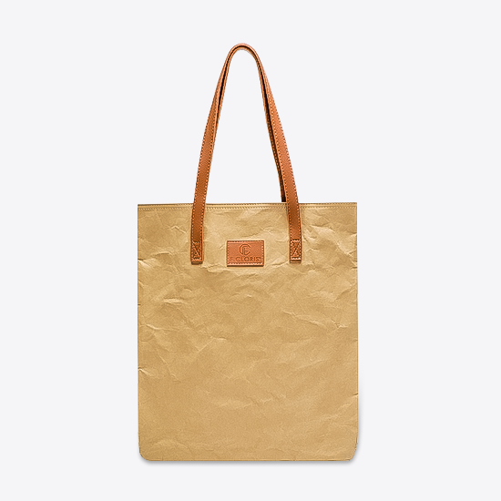 Washable Kraft Paper Shopping Bag Shoulder Bag Women's Shopper